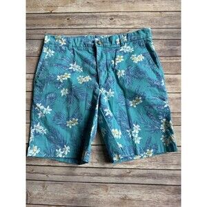 Vineyard Vines Men's 34 Breaker Shorts Palm Tree Pattern 8.5 inch Inseam Blue